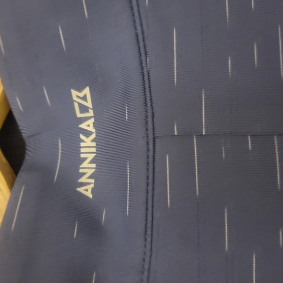 Annika Womens Blue Patterned Sleeveless Golf Top. Quarter Zip. Size L - Picture 2 of 5